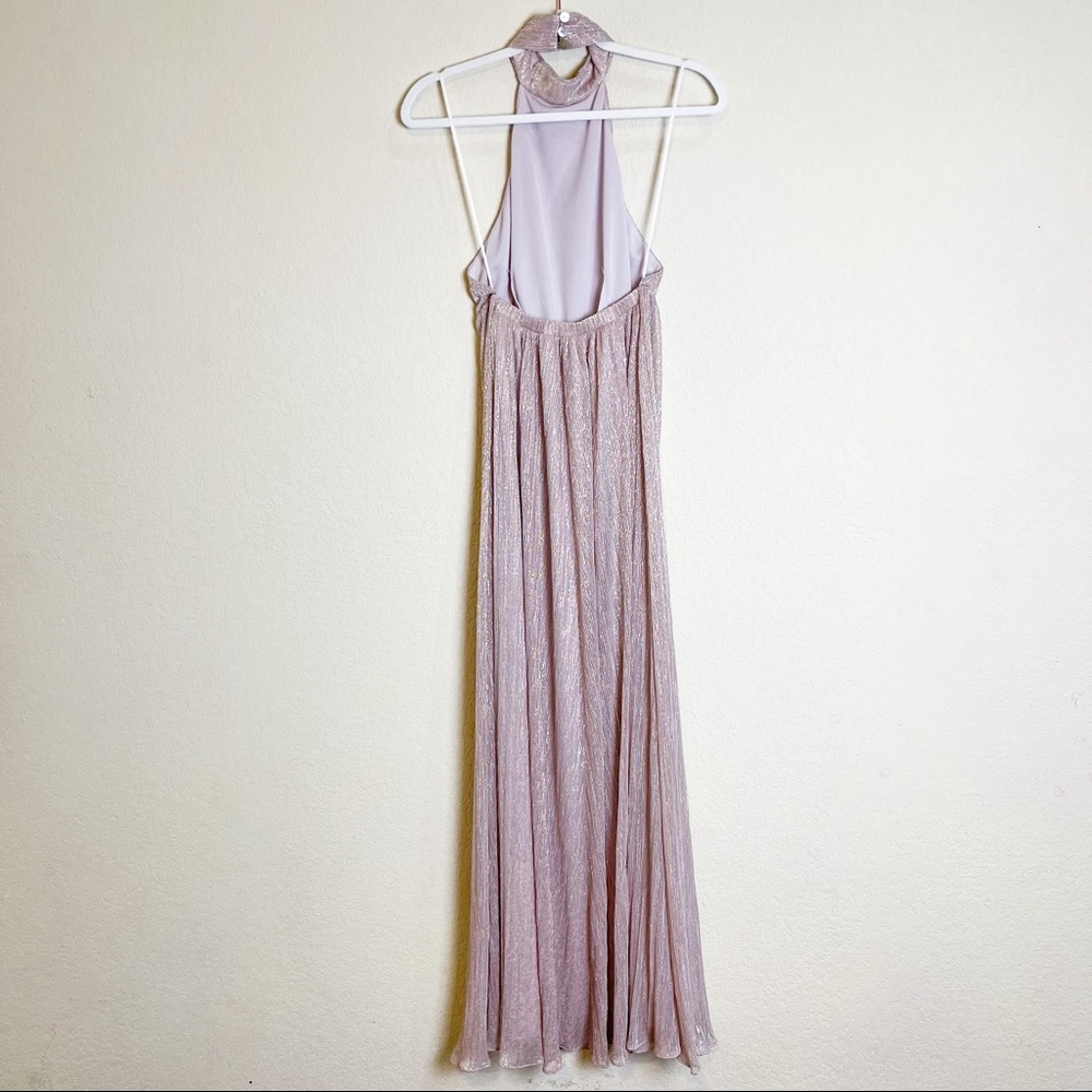Show Me Your MuMu Collette Collar Dress Maxi Magic Mauve Glimmer Pink Size Small - Picture 4 of 9